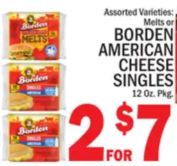 C Town BORDEN AMERICAN CHEESE SINGLES offer