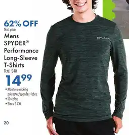 Boscov's Mens SPYDER Performance Long-Sleeve T-Shirts offer