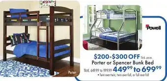 Boscov's Porter or Spencer Bunk Bed offer