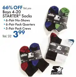 Boscov's Boys 4-20 STARTER Socks offer