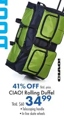 Boscov's CIAO! Rolling Duffel offer