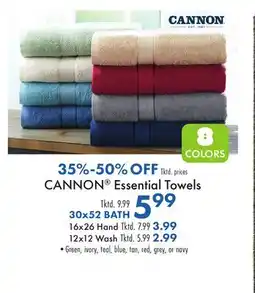 Boscov's CANNON Essential Towels offer