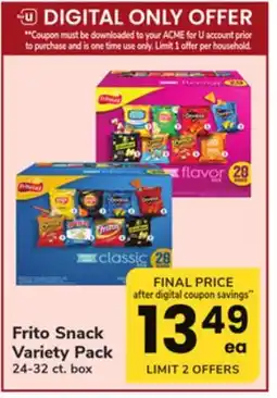 ACME Frito Snack Variety Pack offer