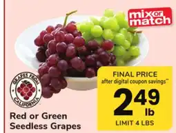 ACME Red or Green Seedless Grapes offer