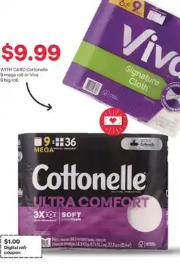 CVS Cottonelle 9 mega roll or Viva 6 big roll offer