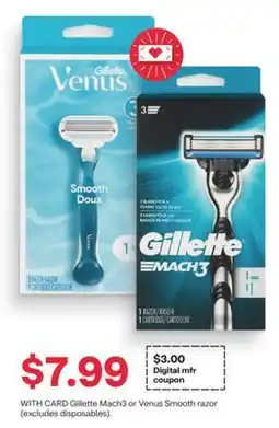 CVS Gillette Mach3 or Venus Smooth razor offer