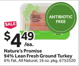 Stop&Shop Nature's Promise 94% Lean Fresh Ground Turkey offer