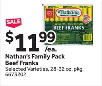 Stop&Shop Nathan's Family Pack Beef Franks offer