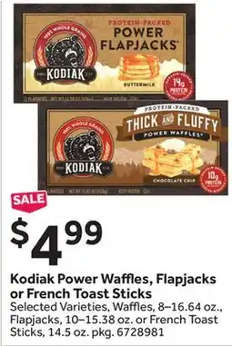 Stop&Shop Kodiak Power Waffles, Flapjacks or French Toast Sticks offer