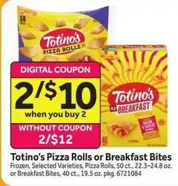 Stop&Shop Totino's Pizza Rolls or Breakfast Bites offer