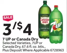 Stop&Shop 7 UP or Canada Dry offer