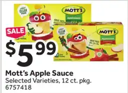 Stop&Shop Mott's Apple Sauce offer