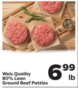 Weis Markets Weis Quality 80% Lean Ground Beef Patties offer