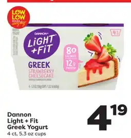 Weis Markets Dannon Light + Fit Greek Yogurt offer