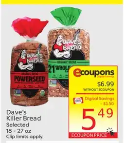 Weis Markets Dave's Killer Bread offer