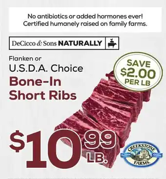 DeCicco & Sons Bone-In Short Ribs offer