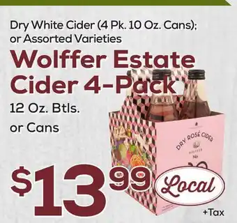 DeCicco & Sons Wolffer Estate Cider 4-Pack 12 Oz. Btls. or Cans offer