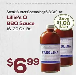 DeCicco & Sons Lillie's Q BBQ Sauce 16-20 Oz. Btl offer