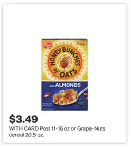 CVS Post 11-16 oz or Grape-Nuts cereal 20.5 oz offer