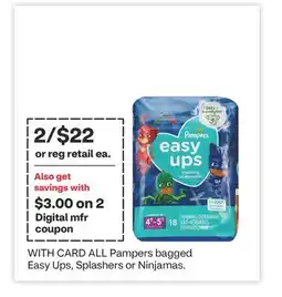 CVS ALL Pampers bagged Easy Ups, Splashers or Ninjamas offer