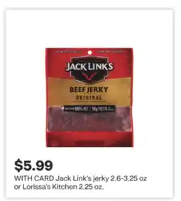 CVS Jack Link's jerky 2.6-3.25 oz or Lorissa's Kitchen 2.25 oz offer