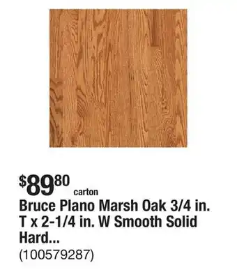 The Home Depot Bruce Plano Marsh Oak 3/4 in. T x 2-1/4 in. W Smooth Solid Hardwood Flooring (20 sq.ft./ctn) offer