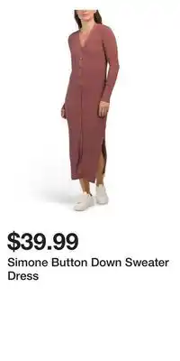 TJ Maxx Simone Button Down Sweater Dress offer