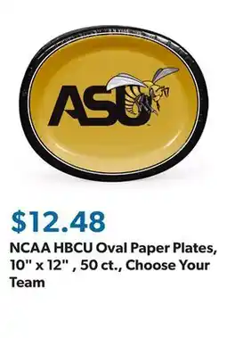 Sam's Club NCAA HBCU Oval Paper Plates, 10 x 12 , 50 ct., Choose Your Team offer