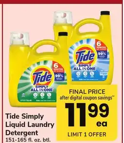 ACME Tide Simply Liquid Laundry Detergent offer