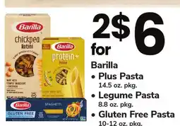 ACME Barilla Plus Pasta 14.5 oz. pkg. Legume Pasta 8.8 oz. pkg. Gluten Free Pasta 10-12 oz. pkg offer