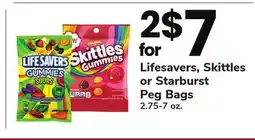 ACME Lifesavers, Skittles or Starburst Peg Bags offer