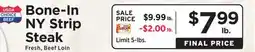 ShopRite Bone-In NY Strip Steak offer