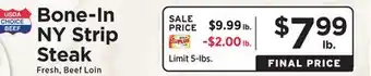 ShopRite Bone-In NY Strip Steak offer