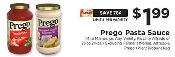 ShopRite Prego Pasta Sauce offer