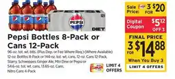 ShopRite Bottles 8-Pack or Cans 12-Pack offer