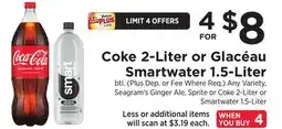 ShopRite Coke 2-Liter or Glacéau Smartwater 1.5-Liter offer