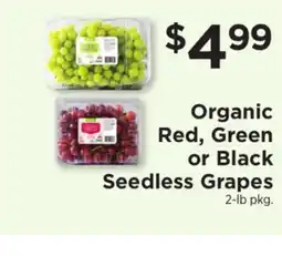 ShopRite Organic Red, Green or Black Seedless Grapes offer