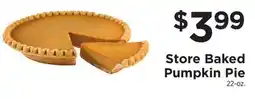 ShopRite Store Baked Pumpkin Pie offer