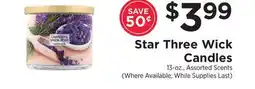 ShopRite Star Three Wick Candles offer