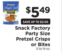 ShopRite Party Size Pretzel Crisps or Bites offer