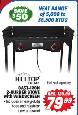 Big 5 Hilltop Gear Cast-Iron 2-Burner Stove with Windscreen offer