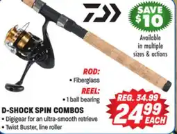 Big 5 Daiwa D Shock Spin Reel and Fiberglass Rod Spin Combo offer
