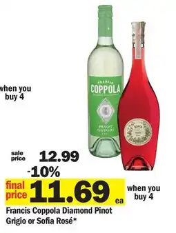 Meijer Francis Coppola Diamond Pinot Grigio or Sofia Rosé offer