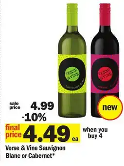 Meijer Verse & Vine Sauvignon Blanc or Cabernet offer
