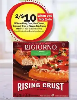 Meijer DiGiorno Rising Crust, Hand Tossed, Croissant Crust or Pizzaria Thin Frozen Pizza offer