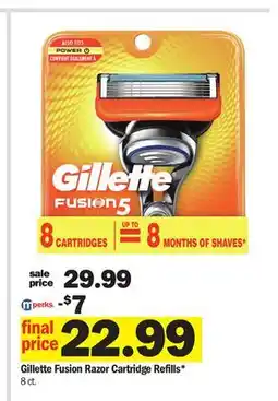 Meijer Gillette Fusion Razor Cartridge Refills offer