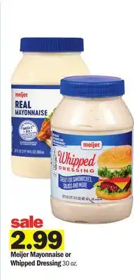 Meijer Meijer Mayonnaise or Whipped Dressing offer