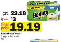 Meijer Bounty Paper Towels offer