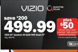 Meijer VIZIO 65 Quantum 4K QLED HDR Smart TV offer