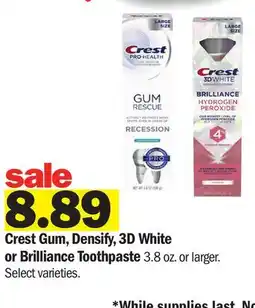 Meijer Crest Gum, Densify, 3D White or Brilliance Toothpaste offer